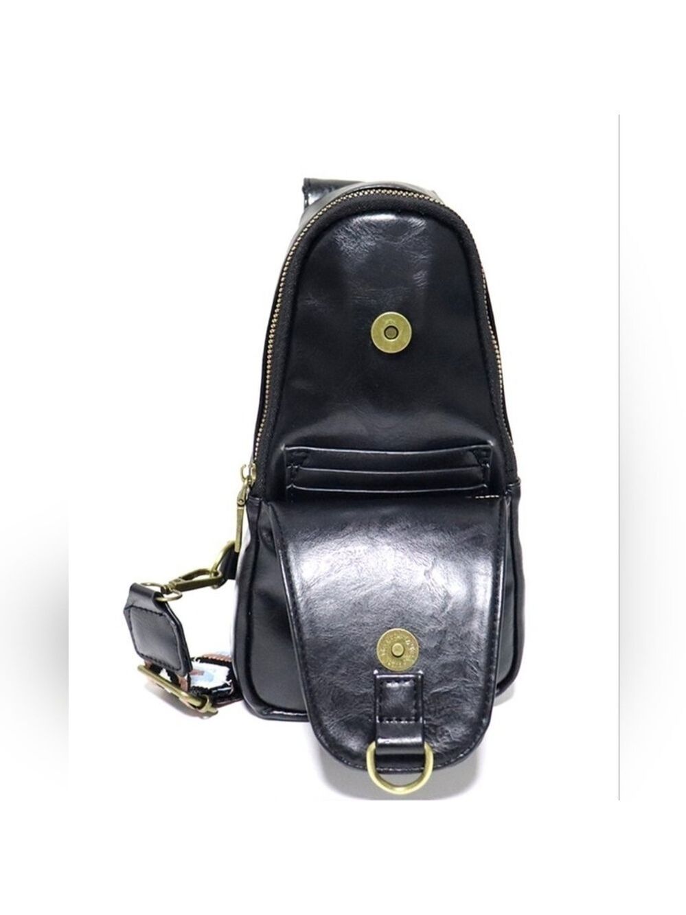 TRÏBE Black Guitar Strap Mini Crossbody Bag Purse NWOT - Picture 3 of 5